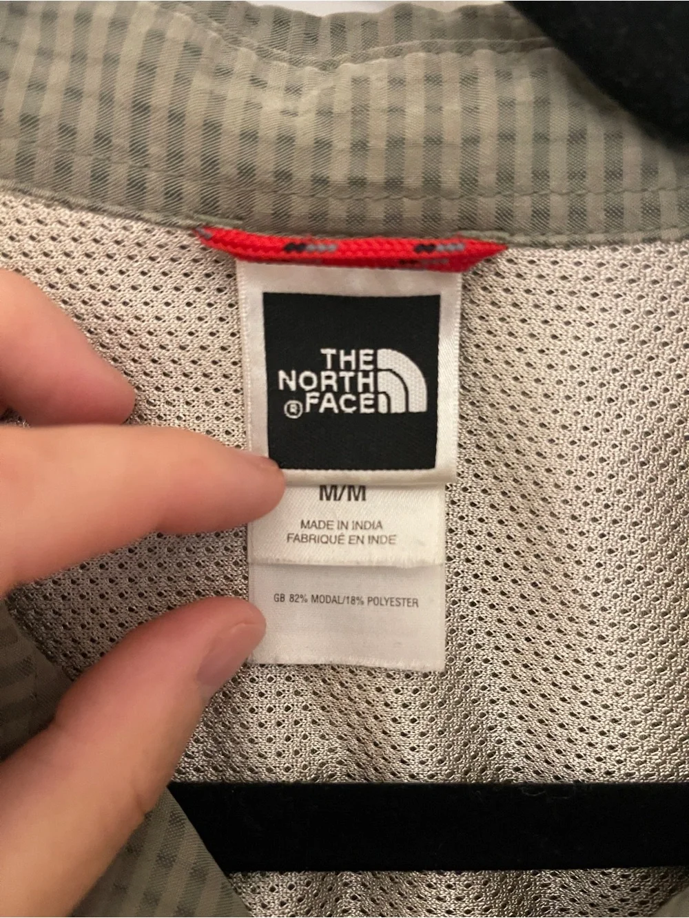The North Face Olive Green Waffle-Knit Shirt with Black Logo